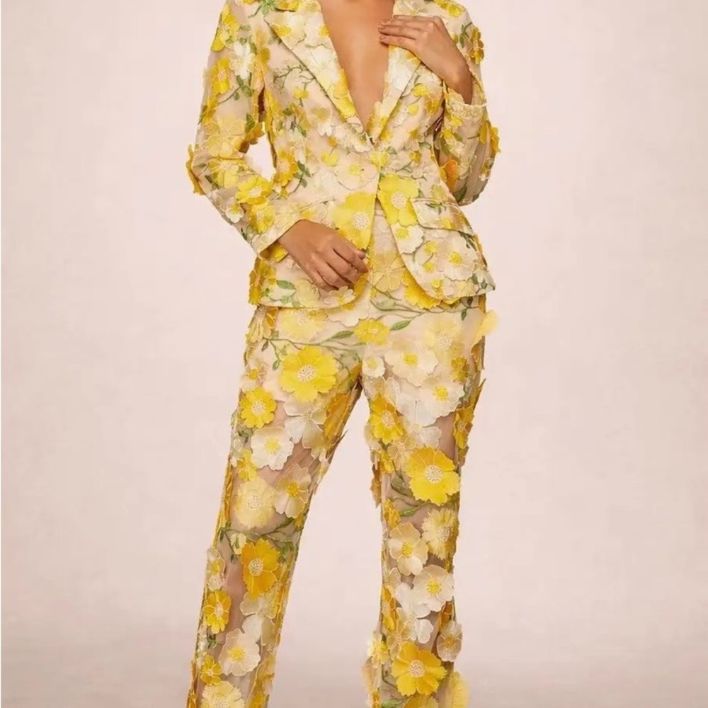 Floral Yellow Women's Jumpsuit